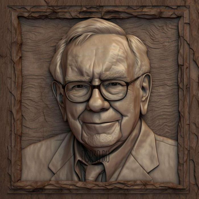 Warren Buffett 3 stl model for CNC